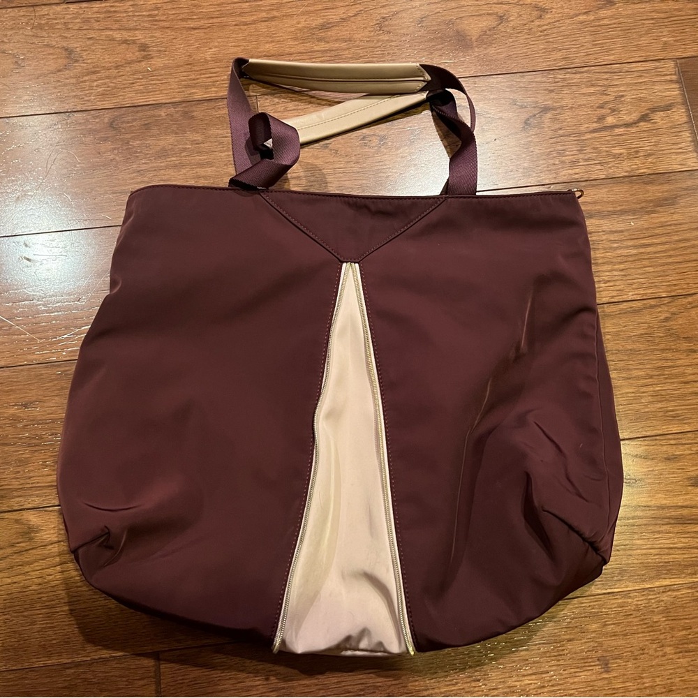 Stella & Dot Purse: Burgundy & Light Pink Tote Bag (Live, Work, Play Bag)